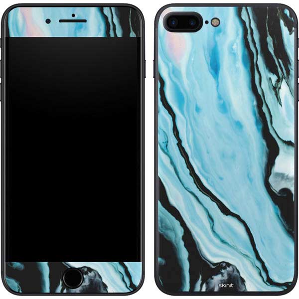 Aqua Blue Marble Ink iPhone 8 Plus Skin