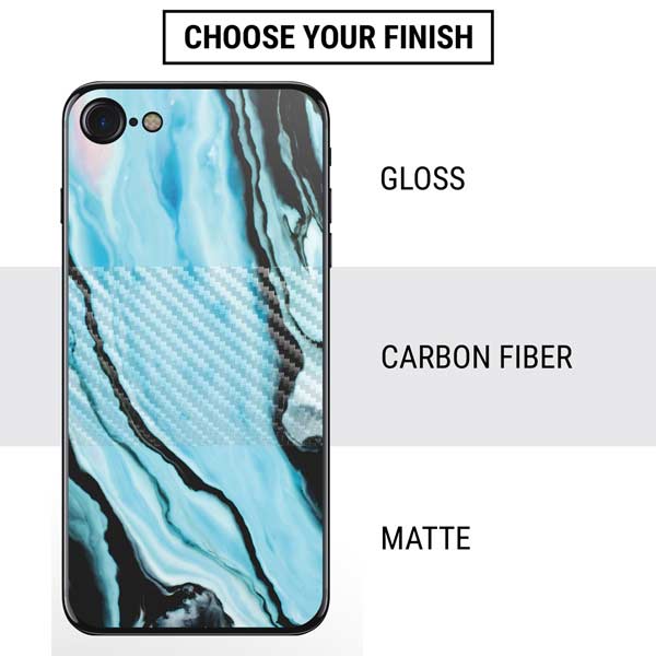 Aqua Blue Marble Ink iPhone SE (2nd & 3rd Gen) Skin