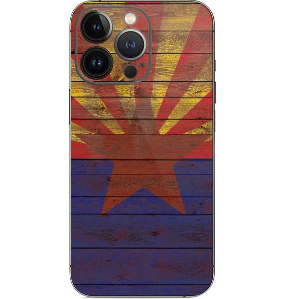 Arizona Flag Dark Wood iPhone 13 Pro Skin