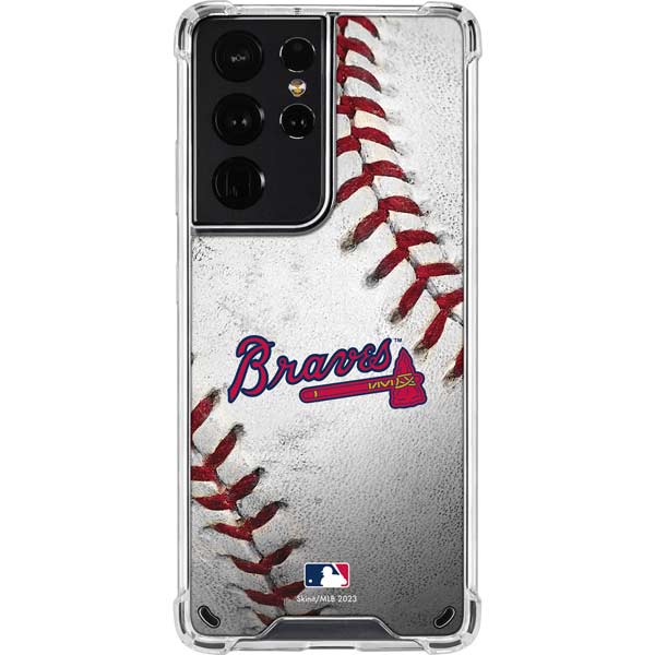 MLB Atlanta Braves Game Ball Galaxy S21 Ultra 5G Clear Case