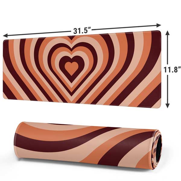 Autumn Heart Pattern Gaming Mouse Pad