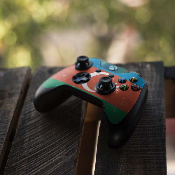 Azerbaijan Flag Distressed Xbox One Controller Skin