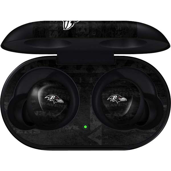 NFL Baltimore Ravens Black & White Galaxy Buds Skin