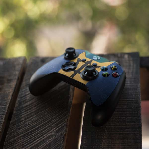 Barbados Flag Distressed Xbox One Controller Skin