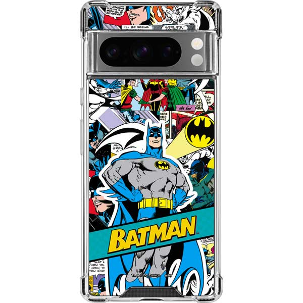 DC Comics Batman Vintage Pose Collage Art Google Pixel 8 Pro Clear Case