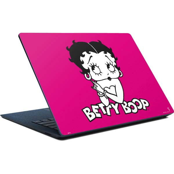 Betty Boop Pink Background Surface Laptop Skin