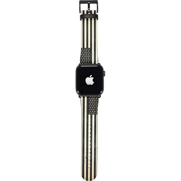Black & White USA Flag Apple Watch Band 38-40mm