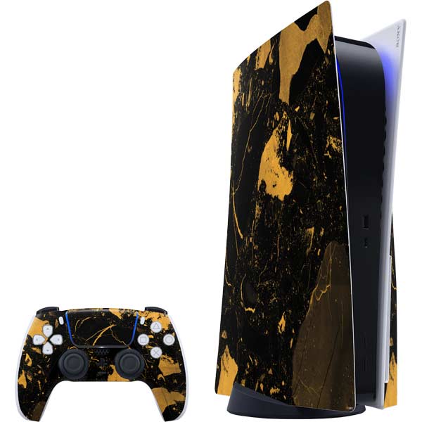 Dark Gold Marbled PS5 Controller Skin