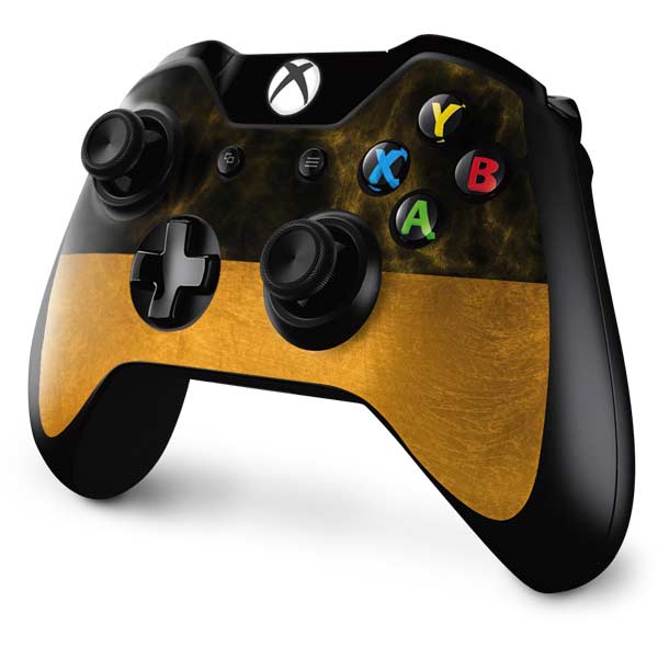 Black and Gold Split Marble Xbox One Controller Skin