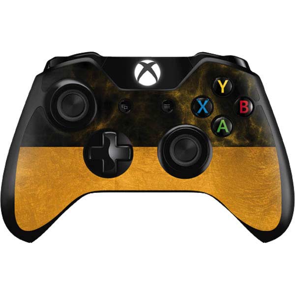 Black and Gold Split Marble Xbox One Controller Skin