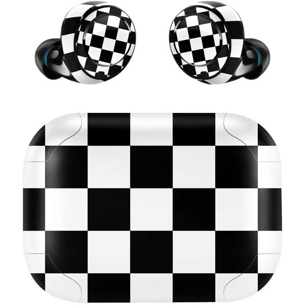 Black and White Checkered Amazon Echo Buds Skin