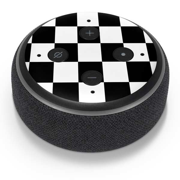 Black and White Checkered Amazon Echo Dot Skin