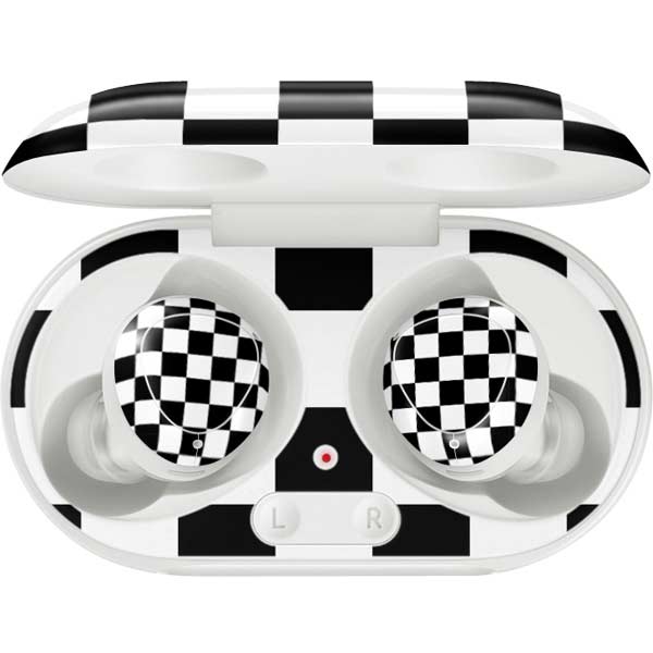 Black and White Checkered Galaxy Buds Plus Skin