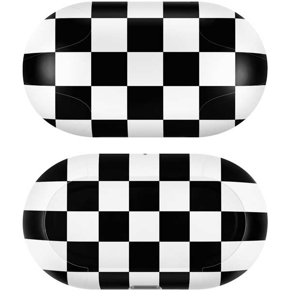 Black and White Checkered Galaxy Buds Plus Skin
