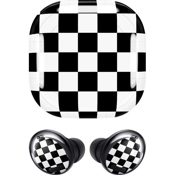 Black and White Checkered Galaxy Buds Pro Skin