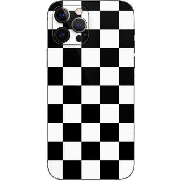 Black and White Checkered iPhone 12 Pro Skin