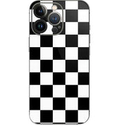 Black and White Checkered iPhone 15 Pro Skin