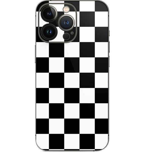 Black and White Checkered iPhone 15 Pro Skin