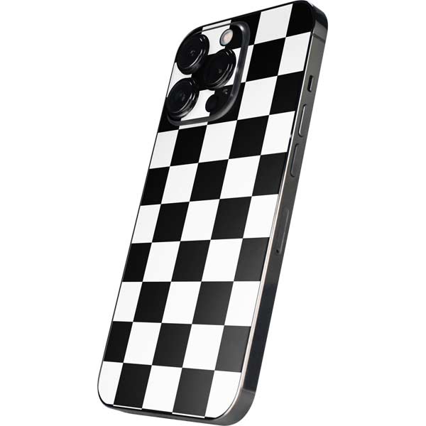 Black and White Checkered iPhone 15 Pro Skin