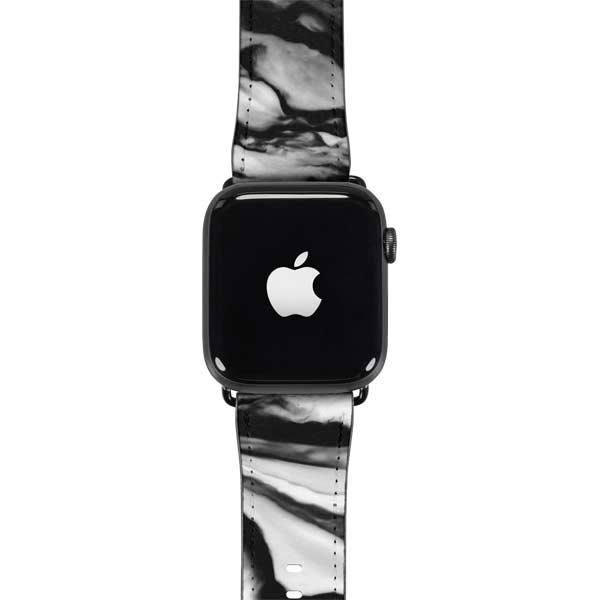 Black and White Marble Ink Apple Watch Band 38-40mm