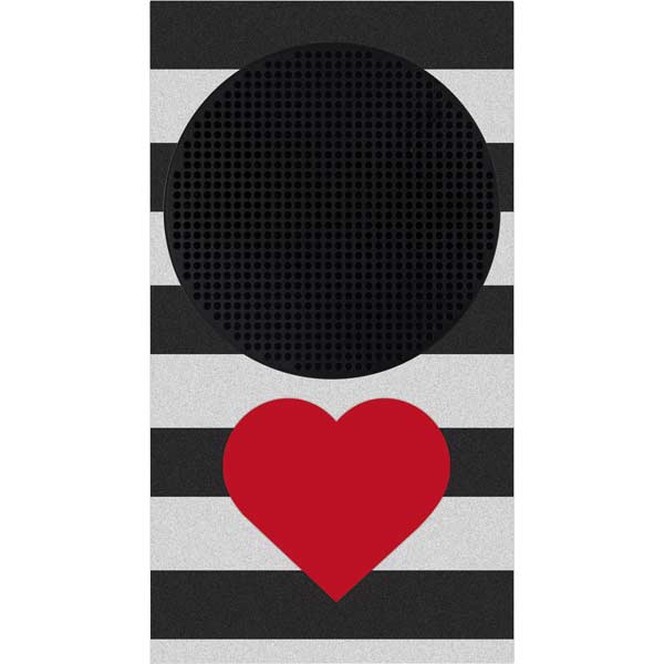 Black And White Striped Heart Xbox Series S Skins