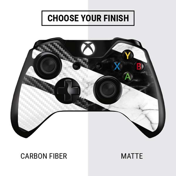 Black and White Striped Marble Xbox One Controller Skin