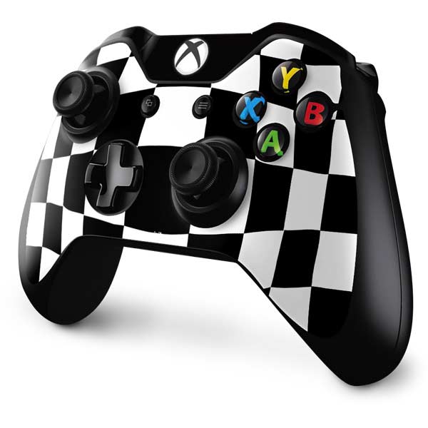 Black and White Zoomed Checkerboard Xbox One Controller Skin