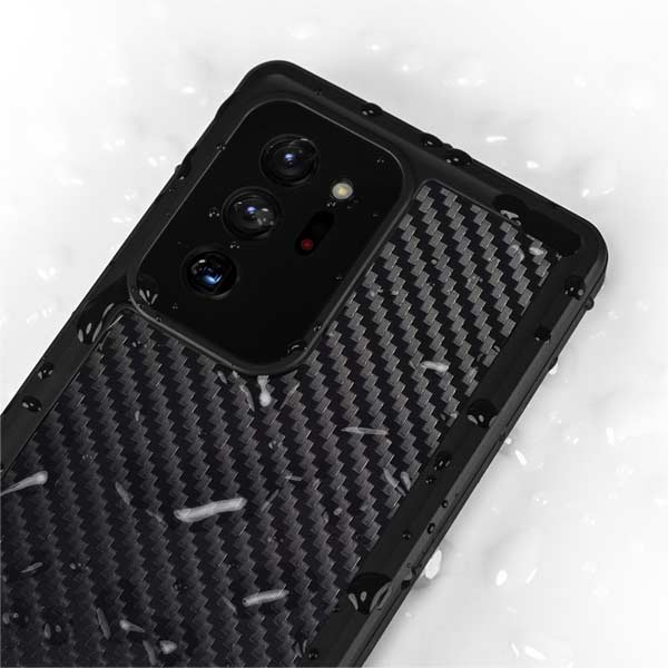 Black Carbon Fiber Specialty Texture Material Galaxy Note20 Ultra 5G Waterproof Case