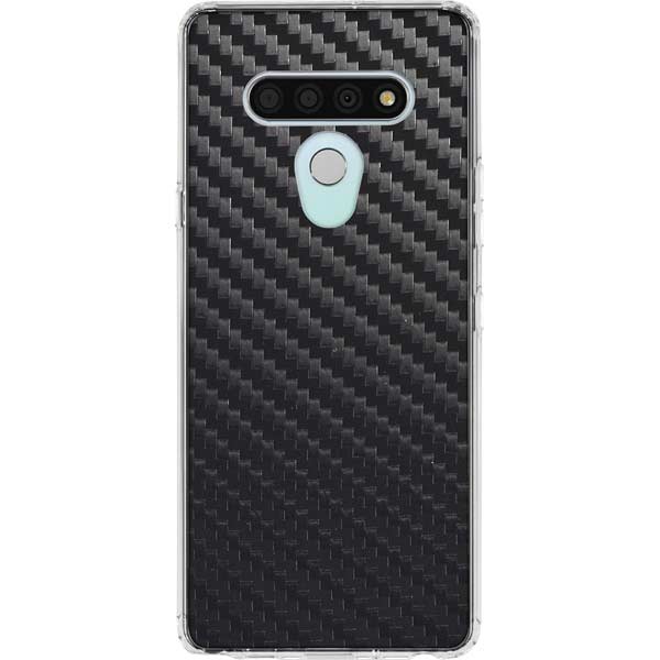 Black Carbon Fiber Specialty Texture Material LG Stylo 6 Clear Case