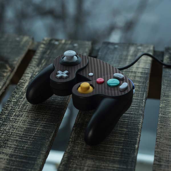 Black Carbon Fiber Specialty Texture Material Nintendo GameCube Controller Skin