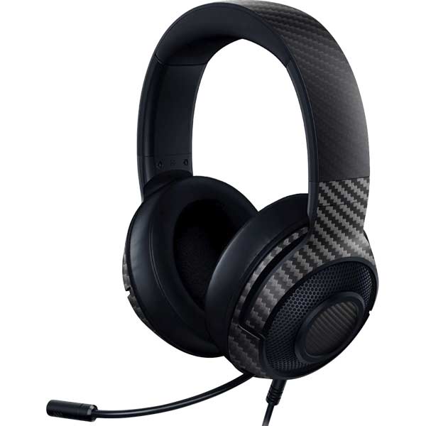 Black Carbon Fiber Specialty Texture Material Razer Kraken X Skin