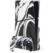 Black Marble Ink PS5 Slim Disk Bundle Skin