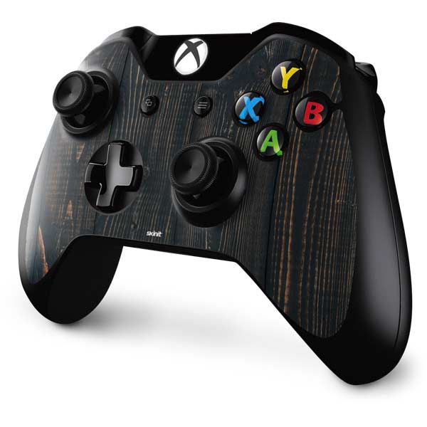 Black Painted Wood Xbox One Controller Skin