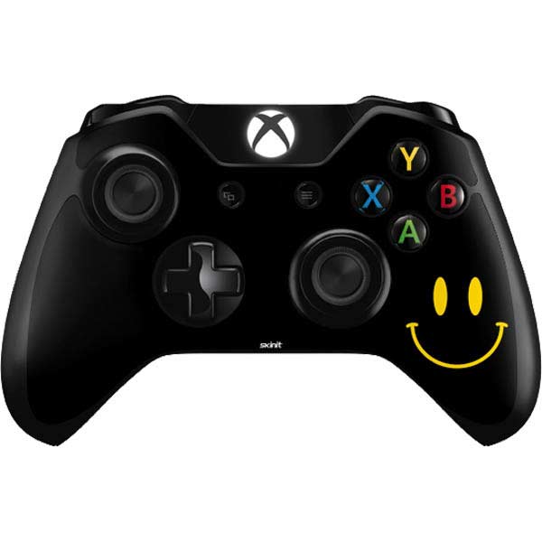 Black Happy Face Xbox One Controller Skin