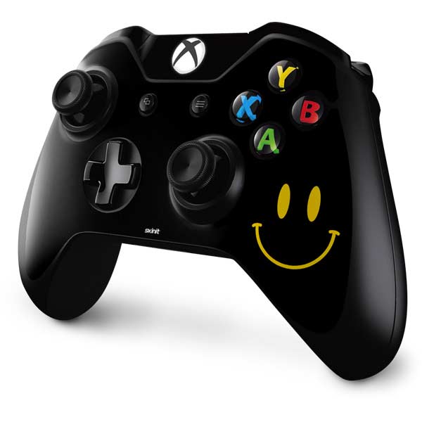 Black Happy Face Xbox One Controller Skin