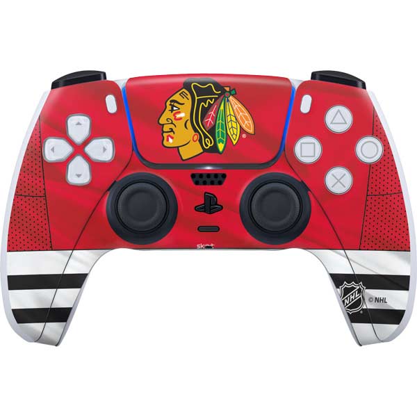 NHL Blackhawks Red Stripes PS5 Controller Skin