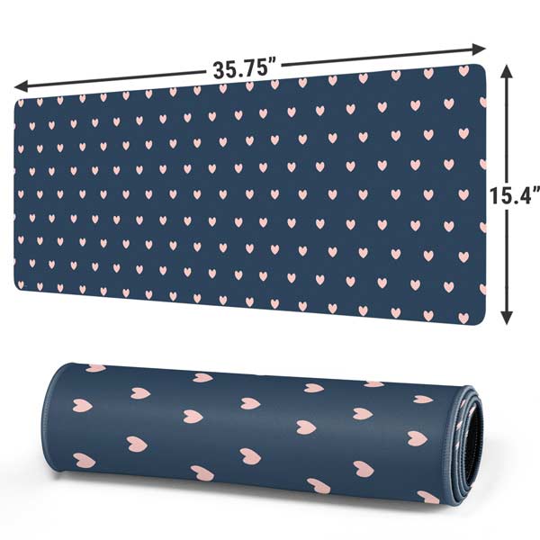 Blue and Pink Hearts Gaming Mouse Pad
