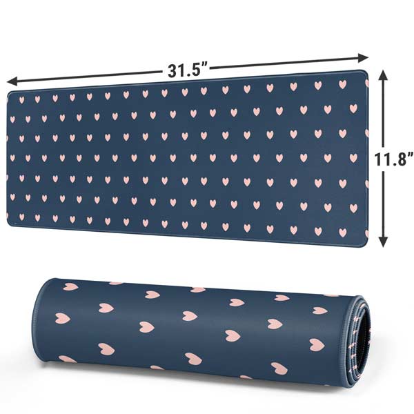 Blue and Pink Hearts Gaming Mouse Pad