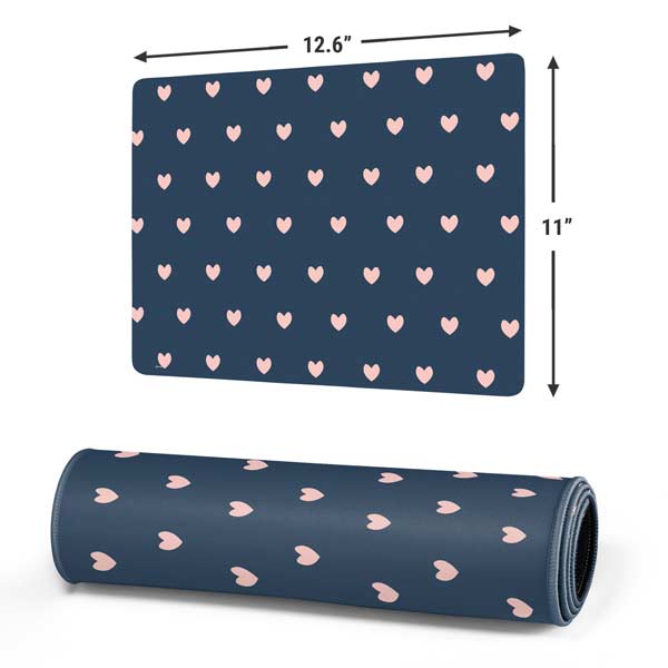 Blue and Pink Hearts Gaming Mouse Pad