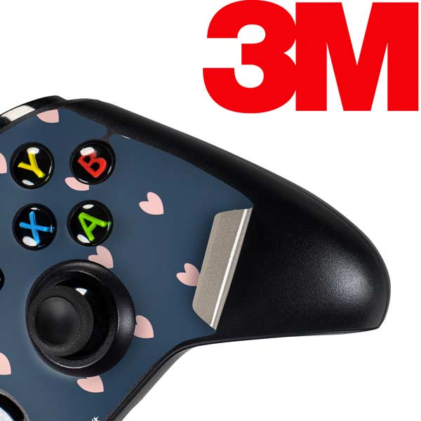 Blue and Pink Hearts Xbox One Controller Skin