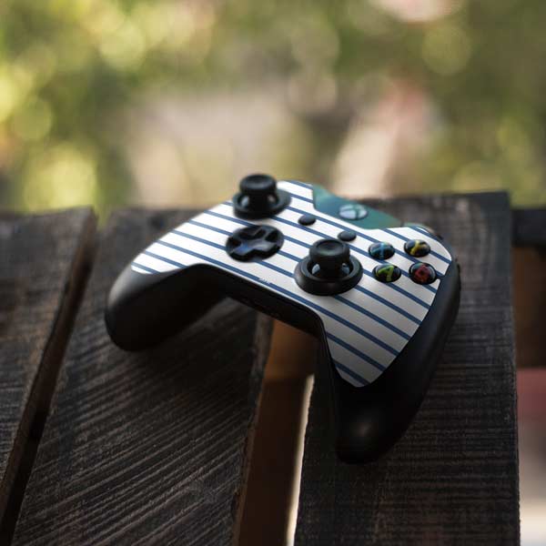 Blue and White Stripes Xbox One Controller Skin