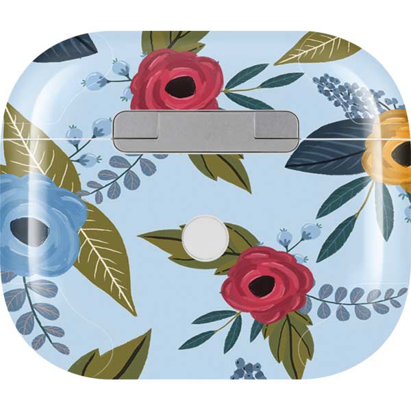 Blue Fall Flowers Apple AirPods (3rd Gen 2021) Skin