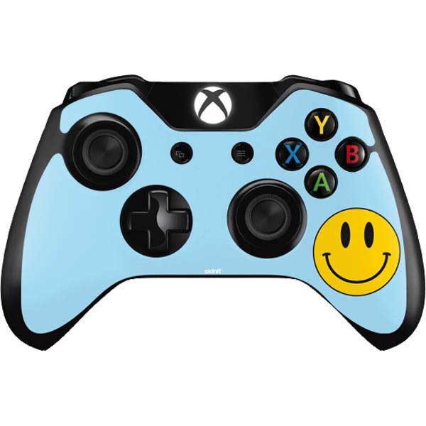 Blue Happy Face Xbox One Controller Skin