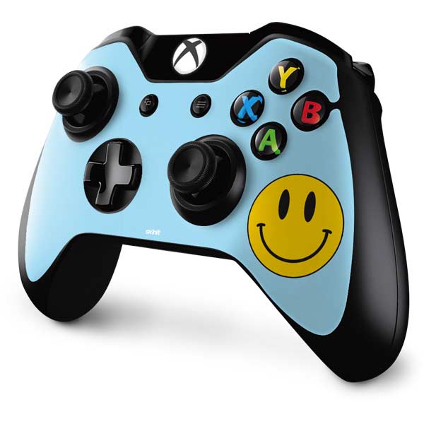 Blue Happy Face Xbox One Controller Skin