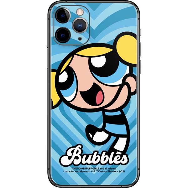 Cartoon Network Powerpuff Girls Bubbles Blue Hearts iPhone 11 Pro Skin