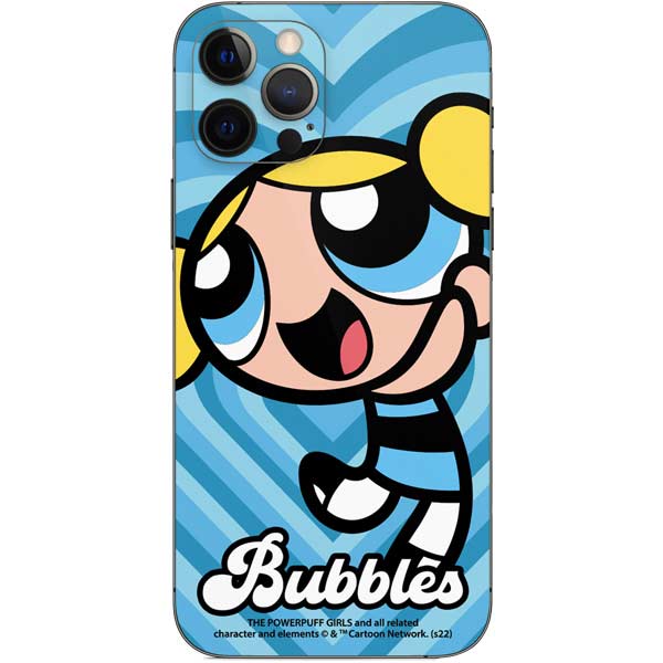Cartoon Network Powerpuff Girls Bubbles Blue Hearts iPhone 12 Pro Skin