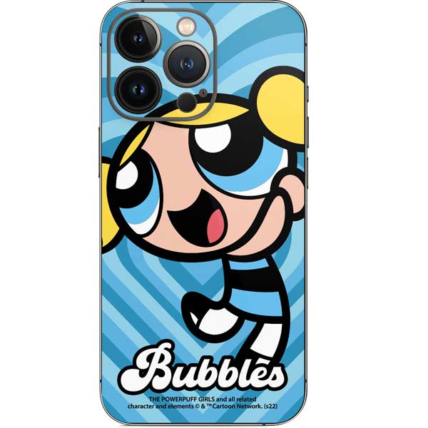 Cartoon Network Powerpuff Girls Bubbles Blue Hearts iPhone 13 Pro Skin