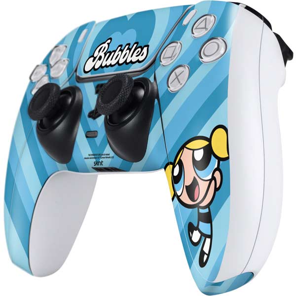 Cartoon Network Powerpuff Girls Bubbles Blue Hearts PS5 Controller Skin
