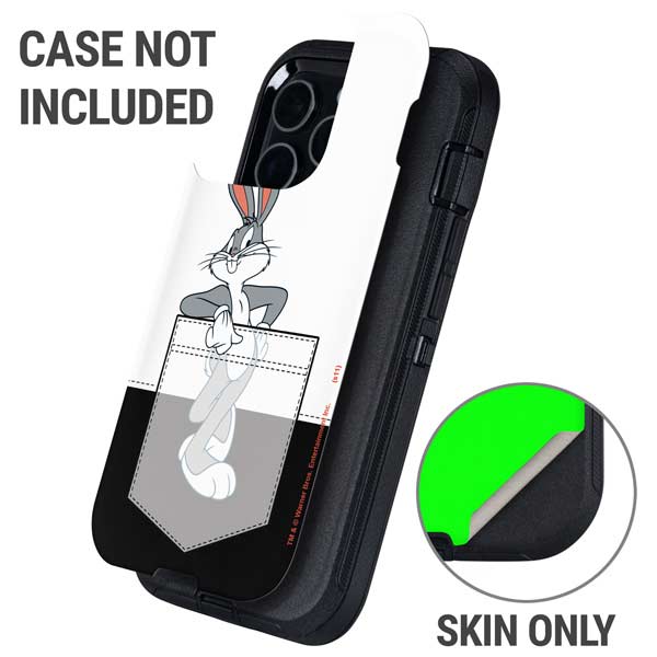 Looney Tunes Bugs Bunny Black White Otterbox Defender iPhone Skin