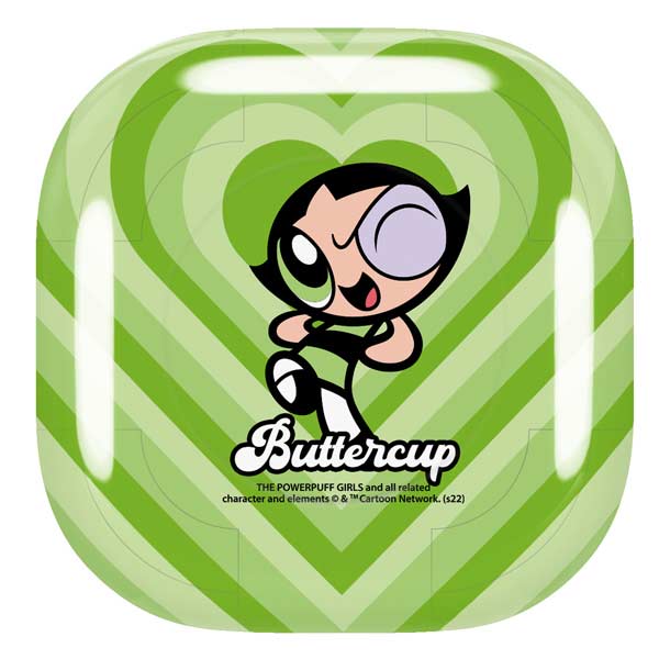 Cartoon Network Powerpuff Girls Buttercup Green Hearts Galaxy Buds Pro Skin